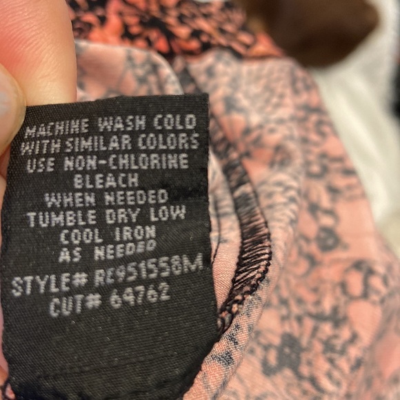 Connected Apparel peach orange printed midi dress - Picture 9 of 9